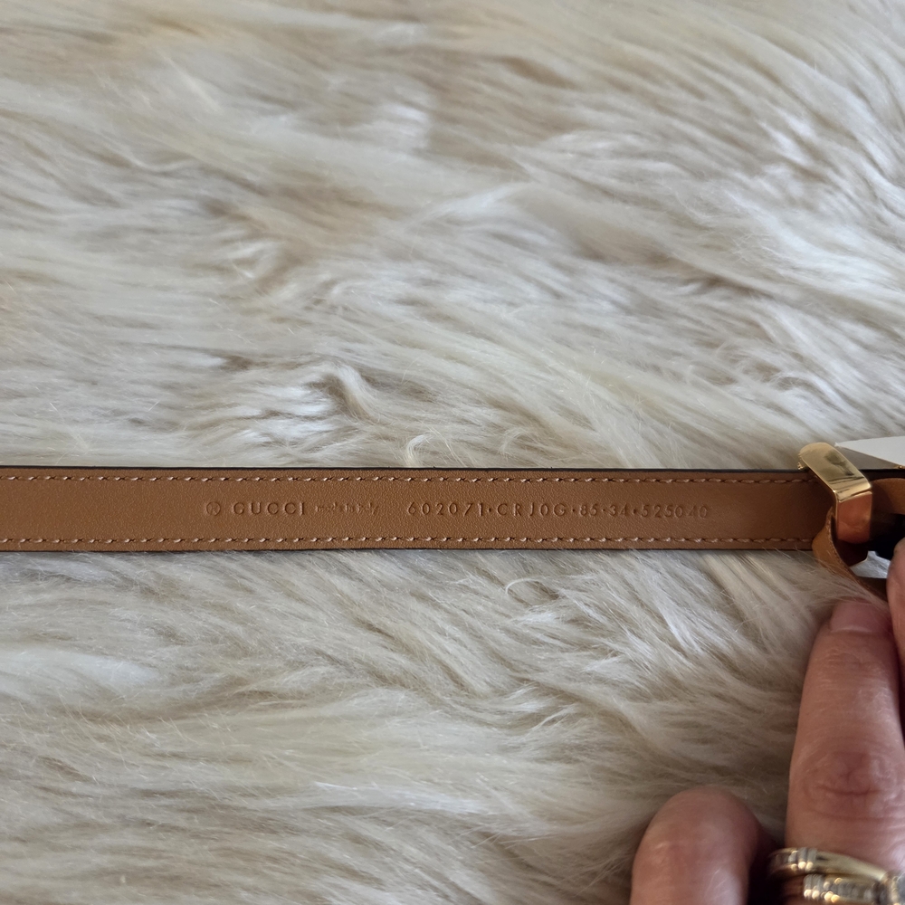 Gucci Tan and Gold Women's Belt - Picture 10 of 16